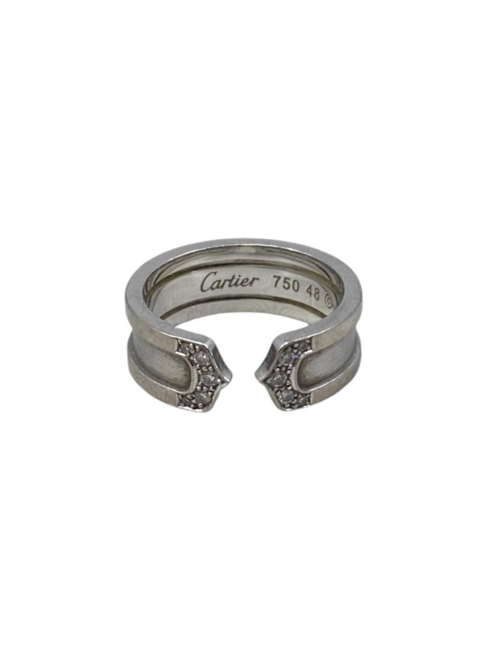 Cartier Ring C2 48 White Gold Diamond